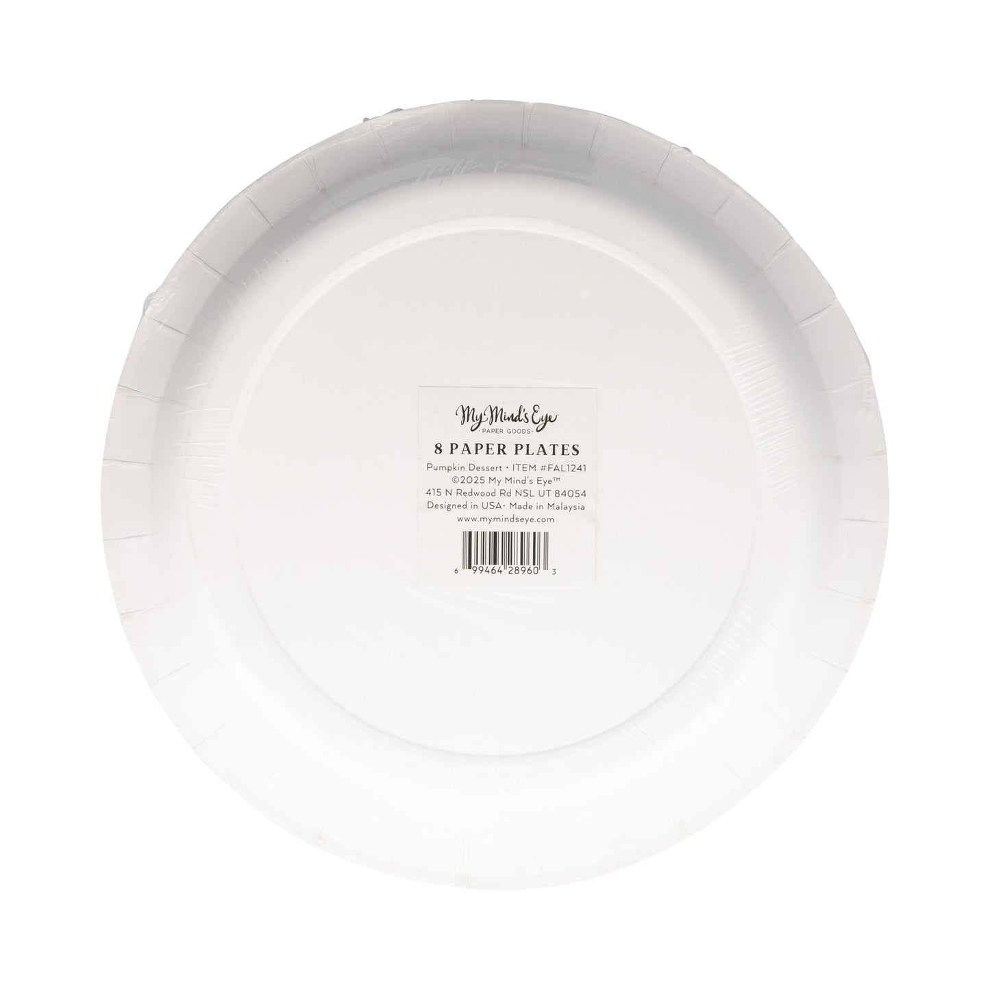 Falloween Pumpkin Round Dessert 8" Paper Plate