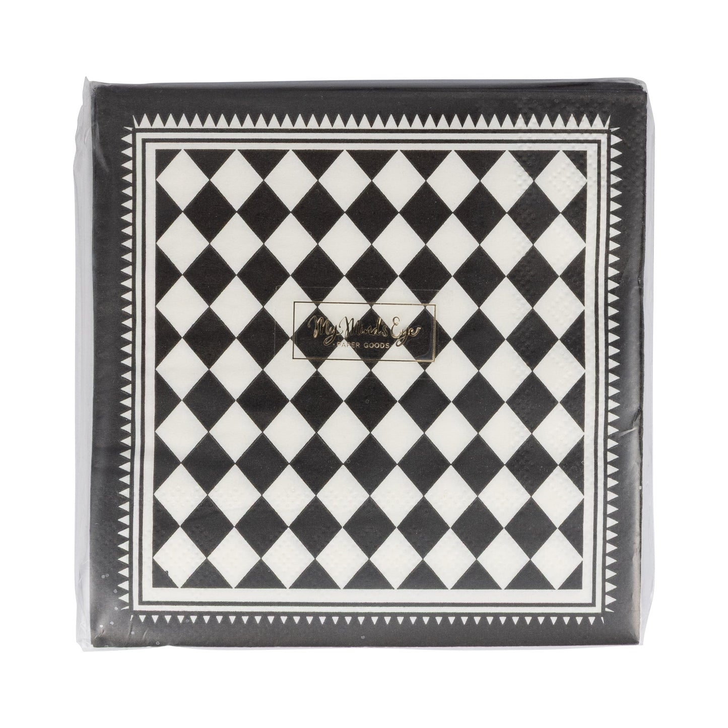 Black Checkers Cocktail Napkin