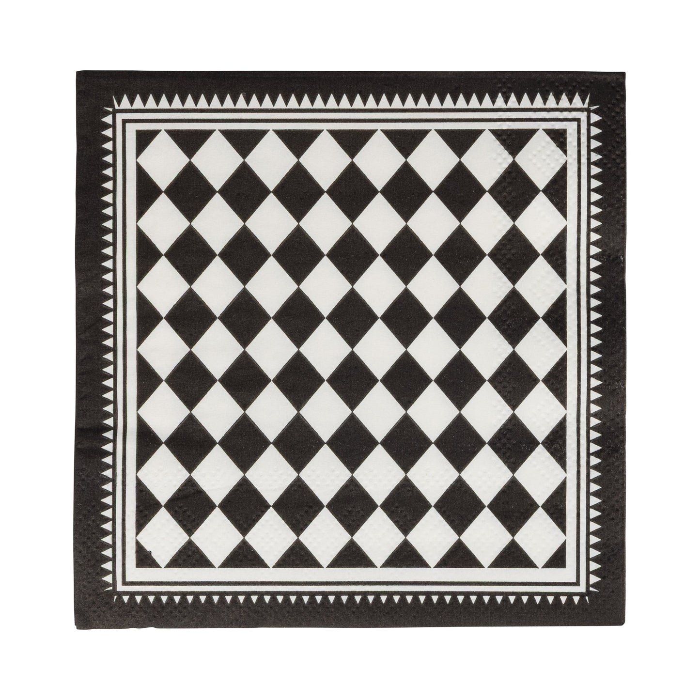 Black Checkers Cocktail Napkin