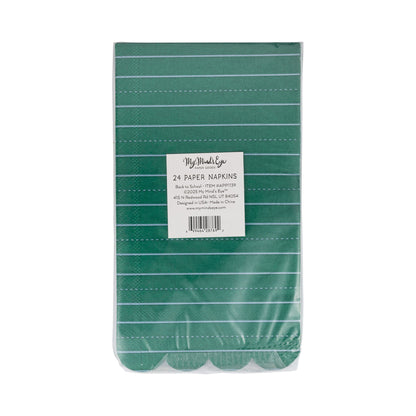 Green Ruled Paper Dinner Napkin - 24 count