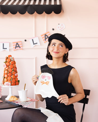 Boo La La Ghost Shaped Paper Plate