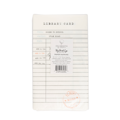 Occasions By Shakira - Library Card Dinner Napkin