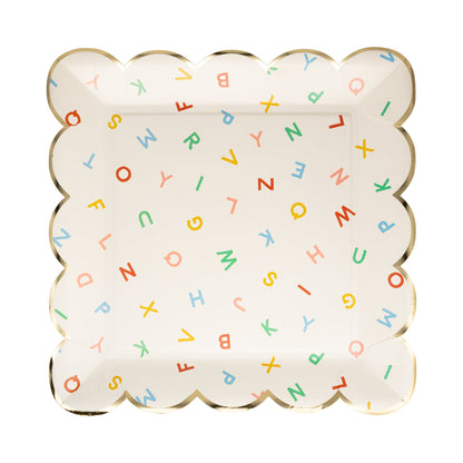 Scattered Alphabet Paper Plate