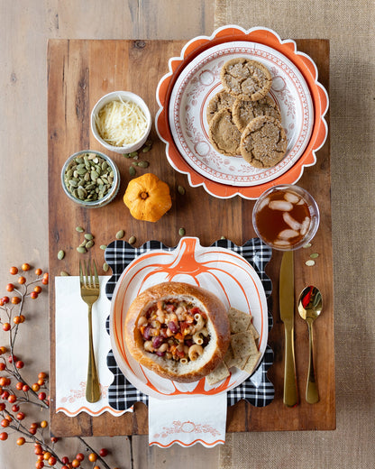 Falloween Pumpkin Shaped Paper Plate