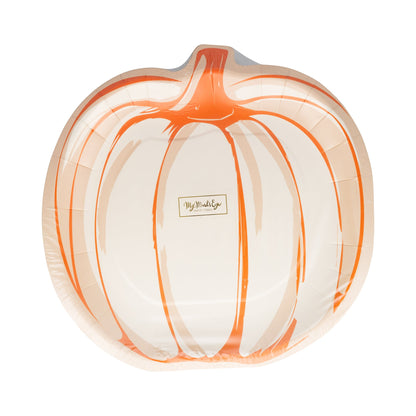 Falloween Pumpkin Shaped Paper Plate