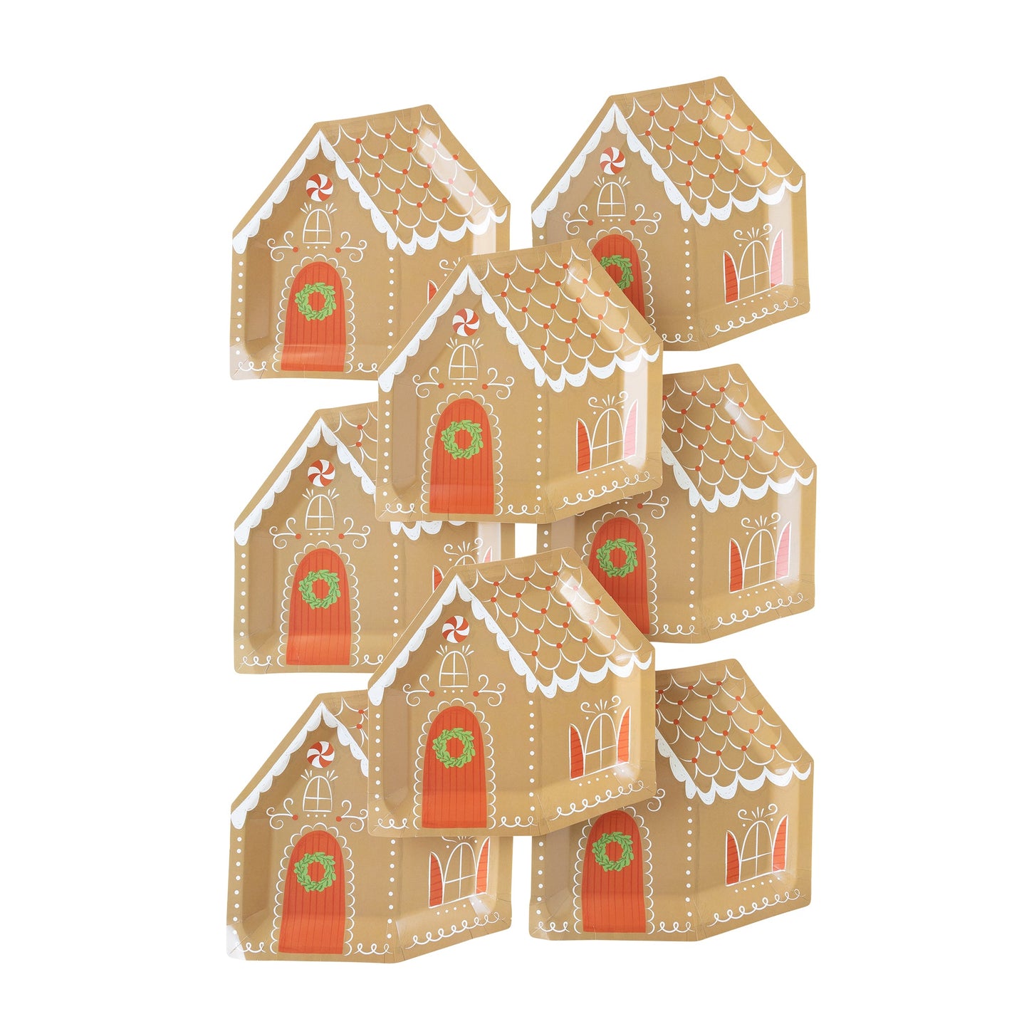 Gingerbread House Shaped Paper Plate