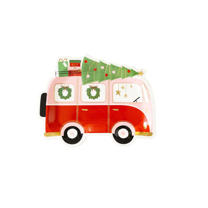 Christmas Van Shaped Paper Plate